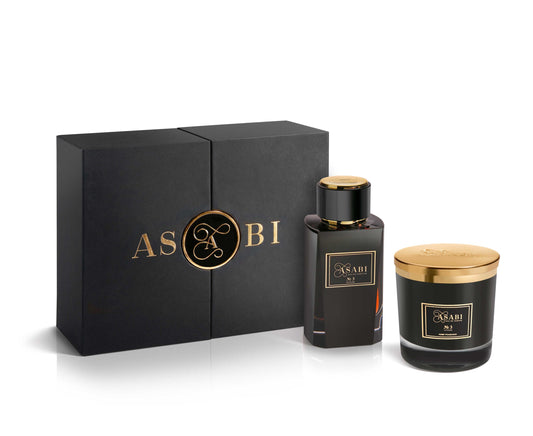 Asabi № 3 Set – Eau de Parfum Intense Spray 100ml und Duftkerze